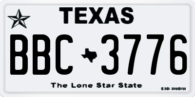 TX license plate BBC3776