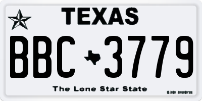 TX license plate BBC3779