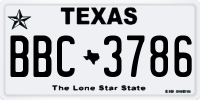 TX license plate BBC3786