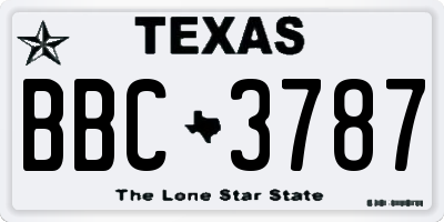 TX license plate BBC3787