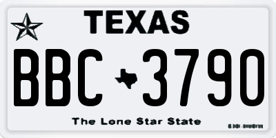 TX license plate BBC3790