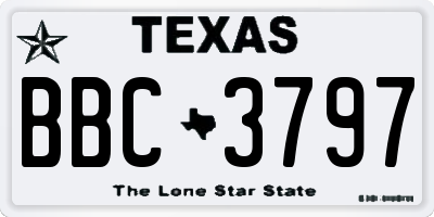 TX license plate BBC3797