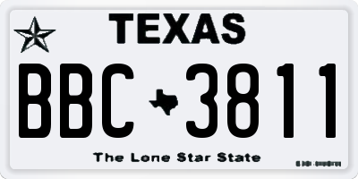 TX license plate BBC3811