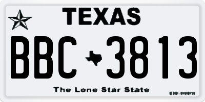 TX license plate BBC3813