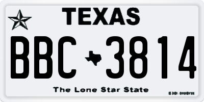 TX license plate BBC3814