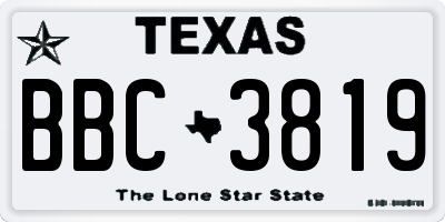 TX license plate BBC3819