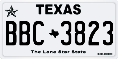 TX license plate BBC3823