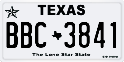 TX license plate BBC3841