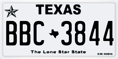 TX license plate BBC3844