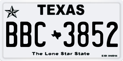 TX license plate BBC3852