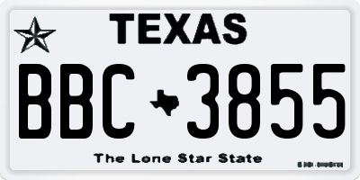 TX license plate BBC3855