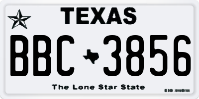 TX license plate BBC3856