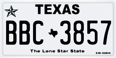 TX license plate BBC3857