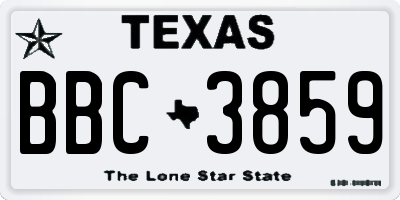 TX license plate BBC3859