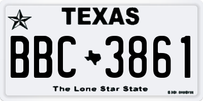 TX license plate BBC3861