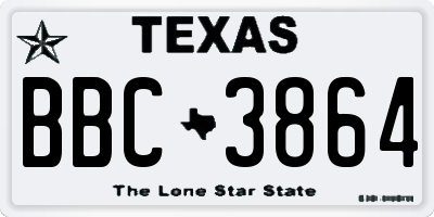 TX license plate BBC3864
