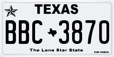 TX license plate BBC3870