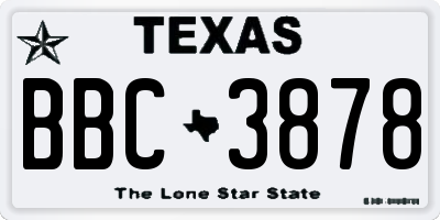 TX license plate BBC3878