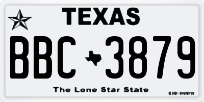 TX license plate BBC3879