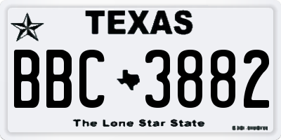 TX license plate BBC3882