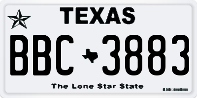 TX license plate BBC3883