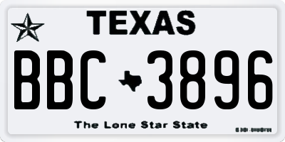 TX license plate BBC3896