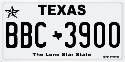 TX license plate BBC3900