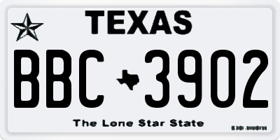 TX license plate BBC3902
