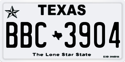 TX license plate BBC3904