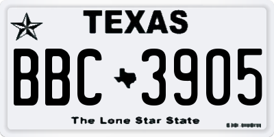 TX license plate BBC3905