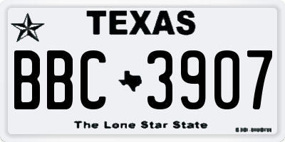 TX license plate BBC3907