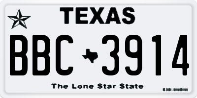 TX license plate BBC3914