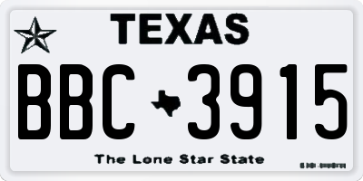 TX license plate BBC3915