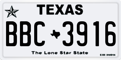 TX license plate BBC3916