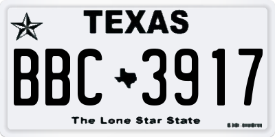 TX license plate BBC3917