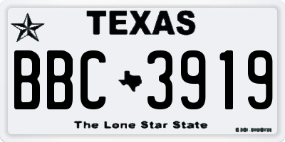 TX license plate BBC3919
