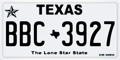 TX license plate BBC3927