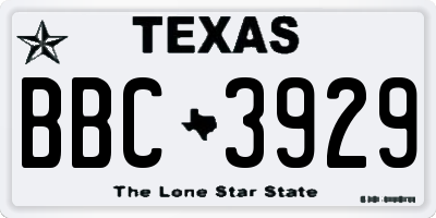 TX license plate BBC3929