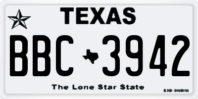TX license plate BBC3942