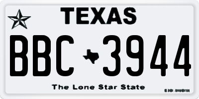 TX license plate BBC3944