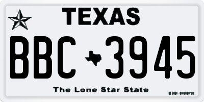 TX license plate BBC3945