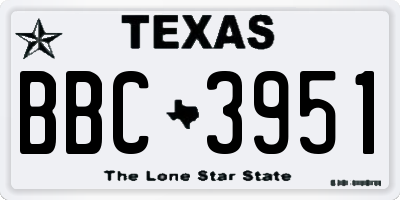 TX license plate BBC3951
