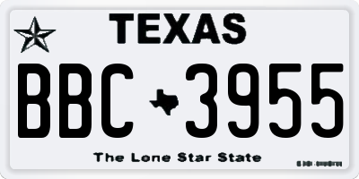 TX license plate BBC3955