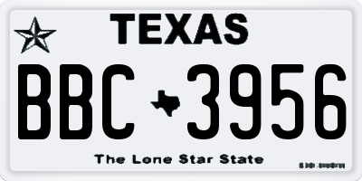 TX license plate BBC3956