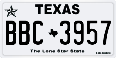 TX license plate BBC3957