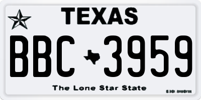 TX license plate BBC3959
