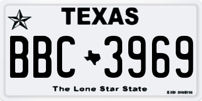 TX license plate BBC3969