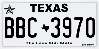 TX license plate BBC3970