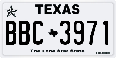 TX license plate BBC3971
