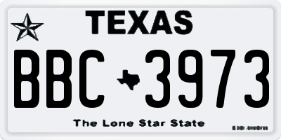 TX license plate BBC3973